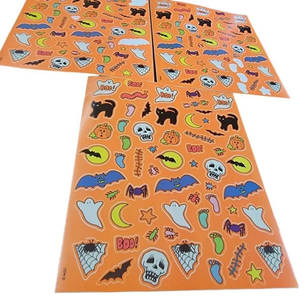American Greeting Card Vintage Halloween Sticks Sheet X 3 Sull Black Cat